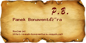 Panek Bonaventúra névjegykártya